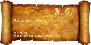 Mateas Ilona névjegykártya